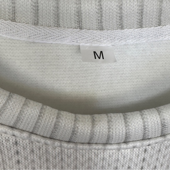 Vintage Style Easter Bunny Print Crewneck Sweatshirt White M - Picture 4 of 6